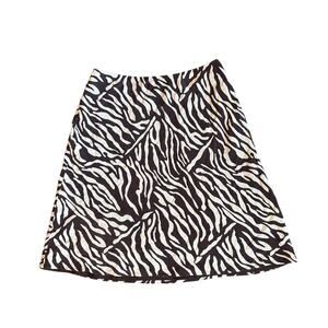 Vintage 100% Silk Zebra Print Skirt